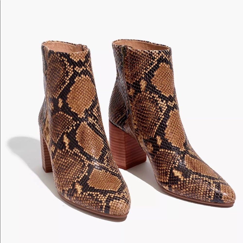 Madewell Fiona Boot in Snake Embossed Leather